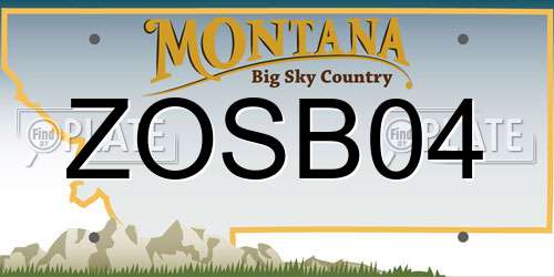 ZOSB04 Montana License Plate