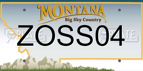 ZOSS04 Montana License Plate