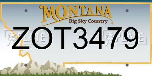 ZOT3479 Montana License Plate