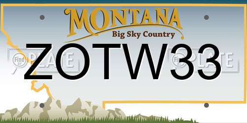 ZOTW33 Montana License Plate