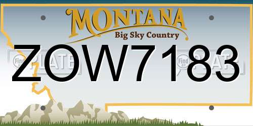 ZOW7183 Montana License Plate