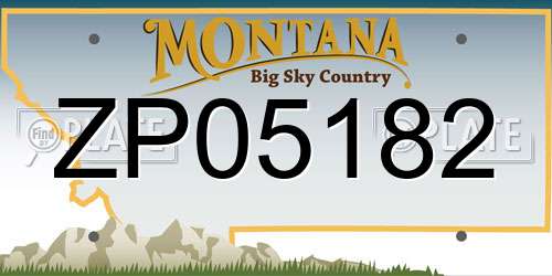 ZP05182 Montana License Plate