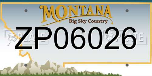 ZP06026 Montana License Plate