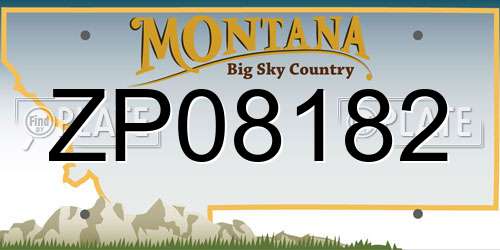 ZP08182 Montana License Plate