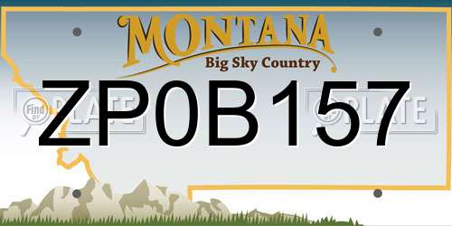 ZP0B157 Montana License Plate