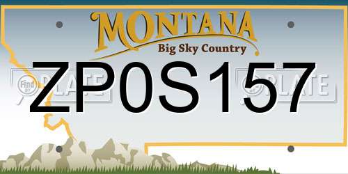 ZP0S157 Montana License Plate