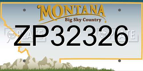 ZP32326 Montana License Plate
