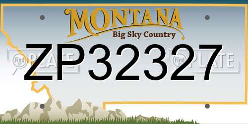 ZP32327 Montana License Plate