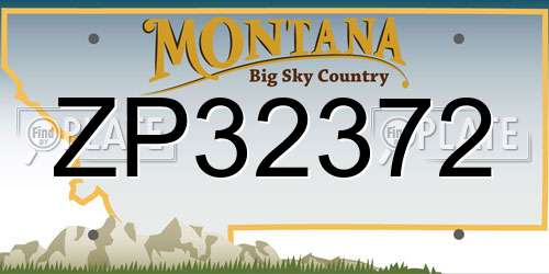 ZP32372 Montana License Plate