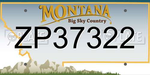 ZP37322 Montana License Plate