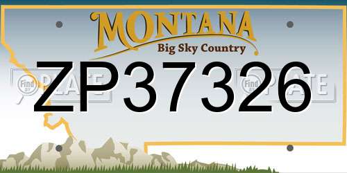 ZP37326 Montana License Plate