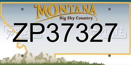 ZP37327 Montana License Plate