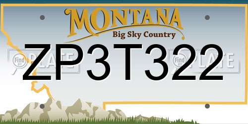 ZP3T322 Montana License Plate