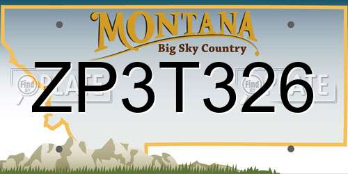 ZP3T326 Montana License Plate