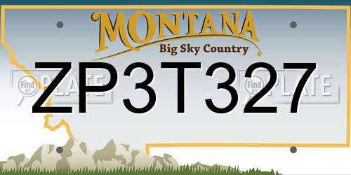 ZP3T327 Montana License Plate