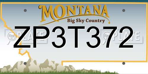 ZP3T372 Montana License Plate