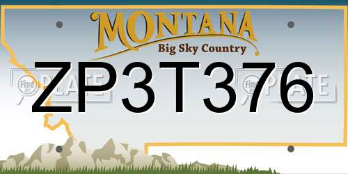 ZP3T376 Montana License Plate