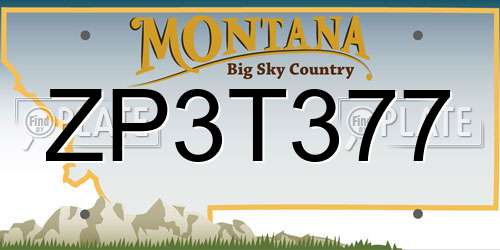 ZP3T377 Montana License Plate