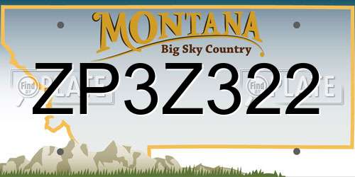 ZP3Z322 Montana License Plate