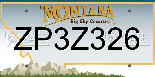 ZP3Z326 Montana License Plate