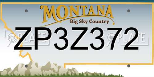 ZP3Z372 Montana License Plate