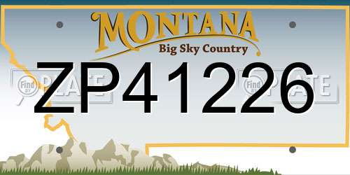 ZP41226 Montana License Plate
