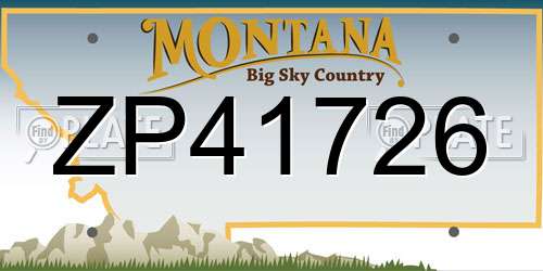 ZP41726 Montana License Plate