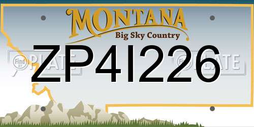 ZP4I226 Montana License Plate