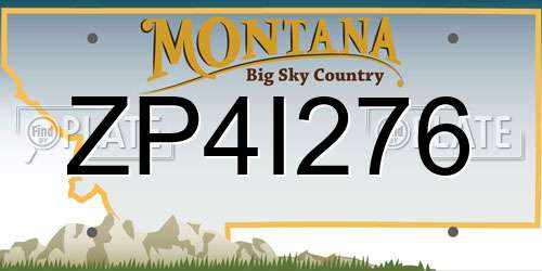 ZP4I276 Montana License Plate