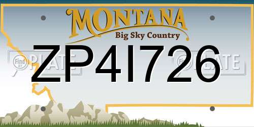 ZP4I726 Montana License Plate