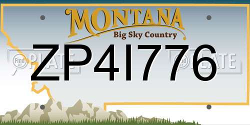 ZP4I776 Montana License Plate