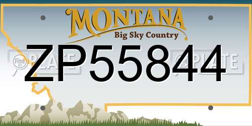 ZP55844 Montana License Plate