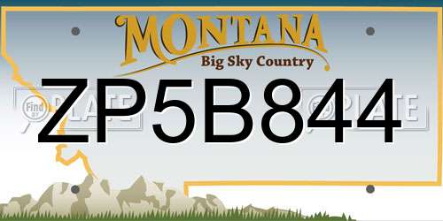 ZP5B844 Montana License Plate