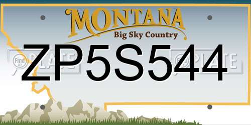 ZP5S544 Montana License Plate
