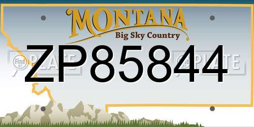 ZP85844 Montana License Plate
