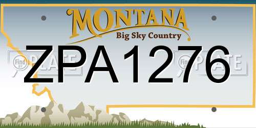 ZPA1276 Montana License Plate