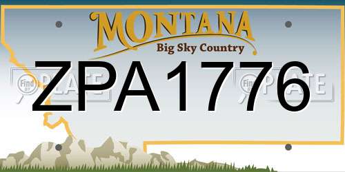 ZPA1776 Montana License Plate