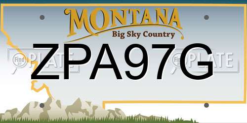 ZPA97G Montana License Plate
