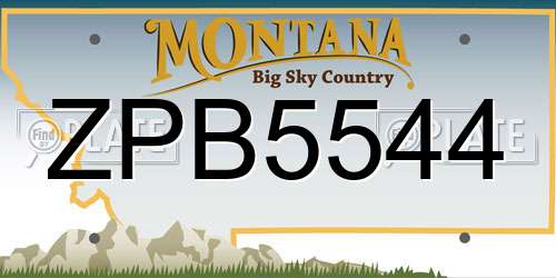 ZPB5544 Montana License Plate