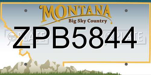 ZPB5844 Montana License Plate