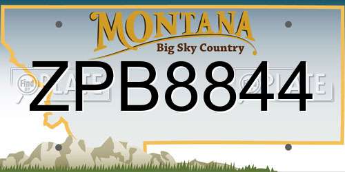 ZPB8844 Montana License Plate