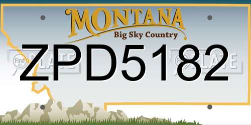 ZPD5182 Montana License Plate