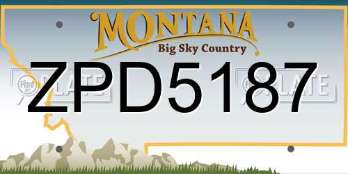 ZPD5187 Montana License Plate