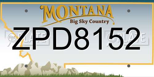ZPD8152 Montana License Plate