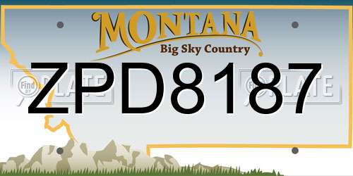 ZPD8187 Montana License Plate