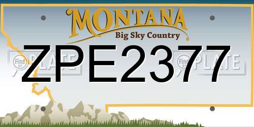 ZPE2377 Montana License Plate