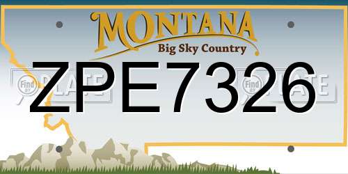 ZPE7326 Montana License Plate