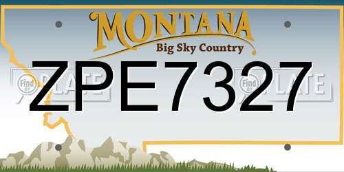 ZPE7327 Montana License Plate