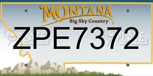 ZPE7372 Montana License Plate