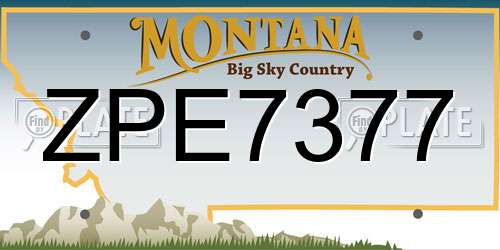 ZPE7377 Montana License Plate